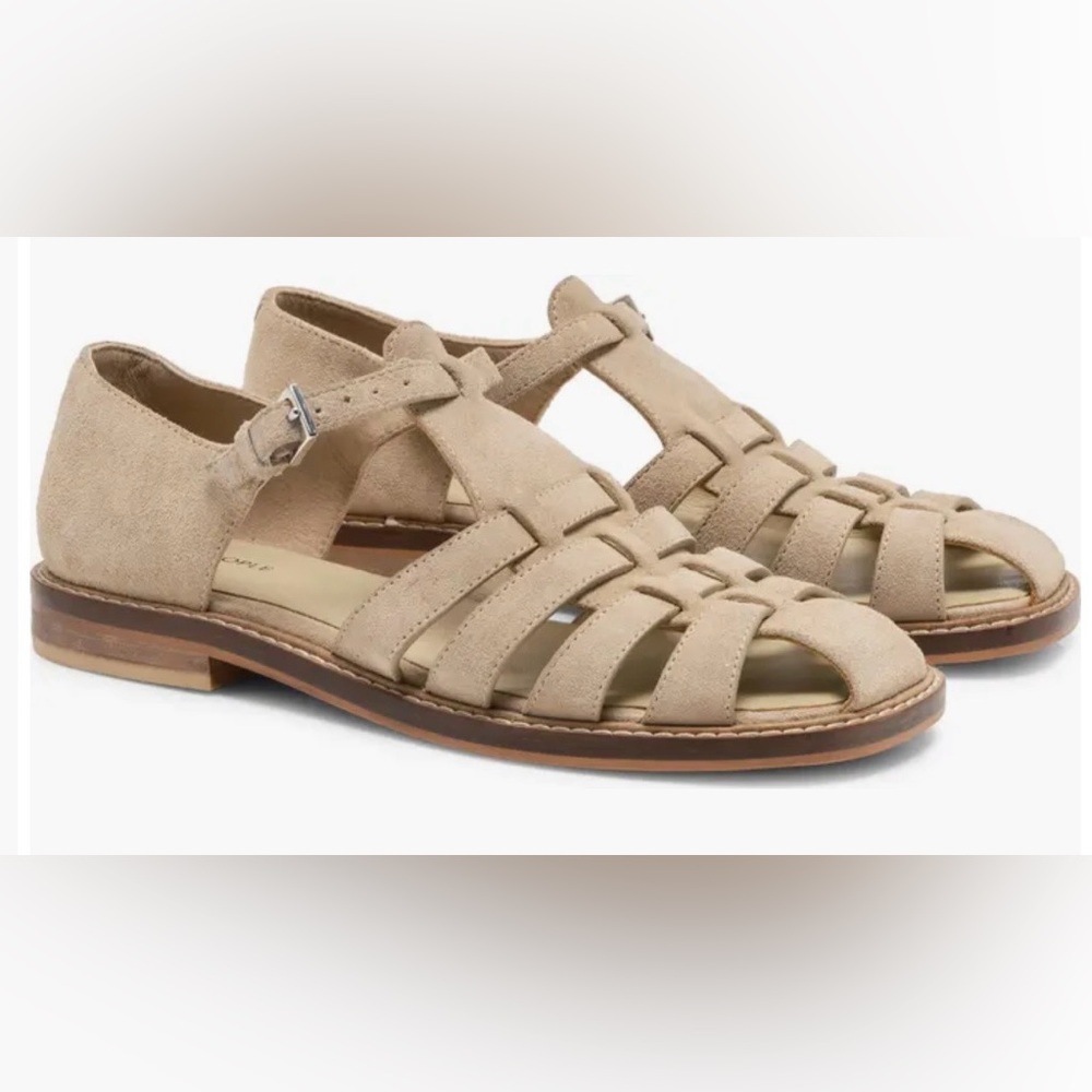 Free People Willow Fisherman Sandal (Women) Color: Oiled Suede/Beige Sz 7.5